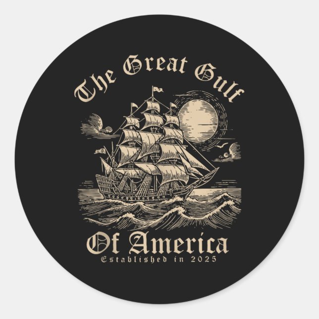 Sticker Rond Drapeau Américain G 2025 Du Golfe Des Etats-Unis E (Devant)