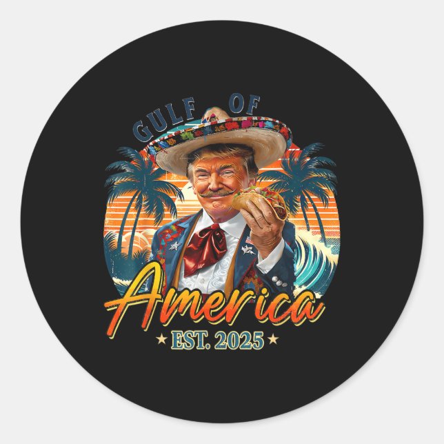 Sticker Rond Drapeau Américain G 2025 Du Golfe Des Etats-Unis E (Devant)