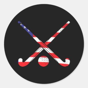 Sticker Rond Drapeau Américain Hockey Patriote Sports américain
