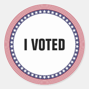 Sticker Rond Drapeau américain "J'ai voté" (TEXTE PERSONNALISAB