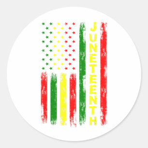 Sticker Rond Drapeau américain Jour de la Liberté Noire 19 juin