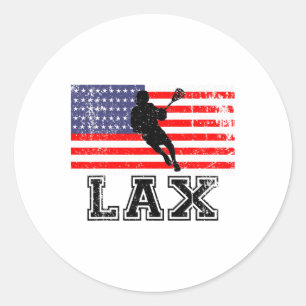 Sticker Rond Drapeau américain Lacrosse