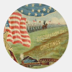 Sticker Rond Drapeau américain Médaille de l'Union de la guerre