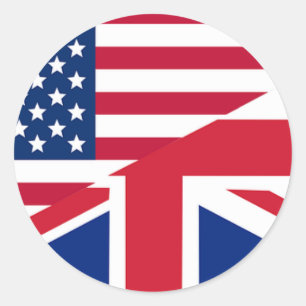 Sticker Rond Drapeau américain motif étoiles rayures Union Jack