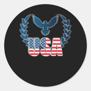 Sticker Rond Drapeau américain parfait Aigle Art - Drapeau amér