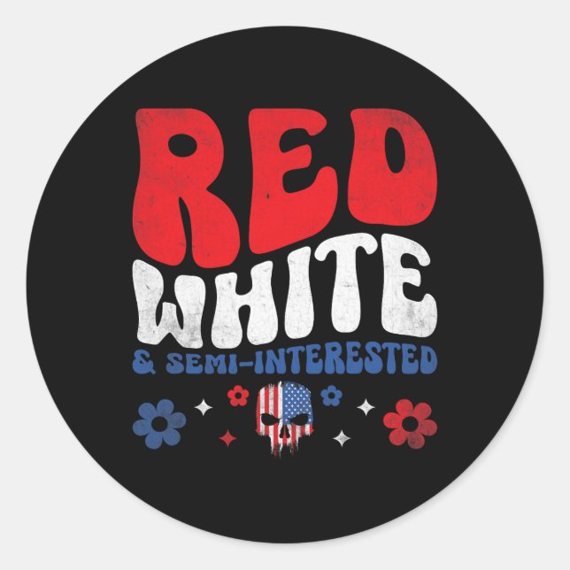Sticker Rond Drapeau américain Patriot Skeleton Independence (Devant)