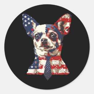 Sticker Rond Drapeau américain patriotique américain 4 juillet