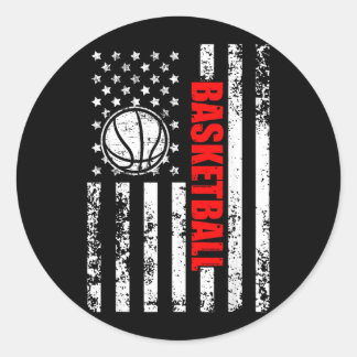 Sticker Rond Drapeau américain patriotique de baseball