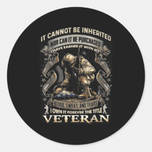 Sticker Rond Drapeau américain patriotique de vétéran militaire