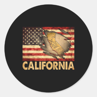 Sticker Rond Drapeau américain patriotique des États-Unis 4 jui