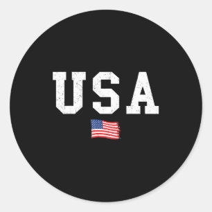 Sticker Rond Drapeau américain patriotique drapeau américain ho