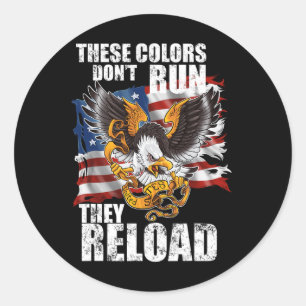 Sticker Rond Drapeau américain patriotique I Les couleurs des É