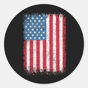 Sticker Rond Drapeau Américain Patriotique Pour Hommes Femmes E