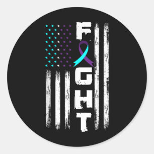 Sticker Rond Drapeau américain patriotique Prévention du suicid