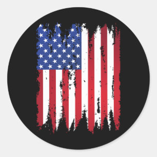 Sticker Rond Drapeau américain patriotique Usa pour hommes femm