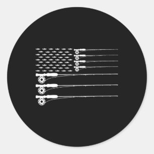 Sticker Rond Drapeau américain Pêche truite rod Patriot Hommes 