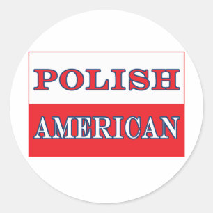 Sticker Rond Drapeau américain polonais
