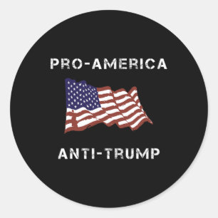 Sticker Rond Drapeau américain pro-américain anti-trump USA