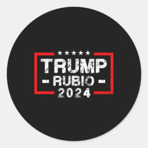 Sticker Rond Drapeau américain Rubio 2024 - Président des élect