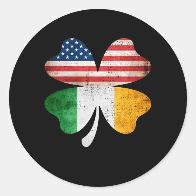 Sticker Rond Drapeau américain St Patrick Drapeau irlandais (Devant)