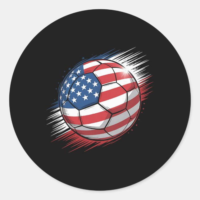 Sticker Rond Drapeau américain sur Soccer Ll _1  (Devant)