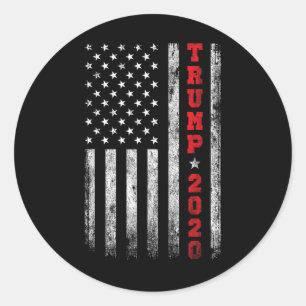 Sticker Rond Drapeau américain Trump 2020 Vintage