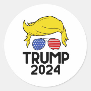 Sticker Rond Drapeau américain Trump 2024