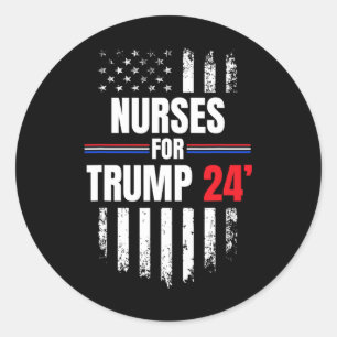 Sticker Rond Drapeau américain Trump 2024