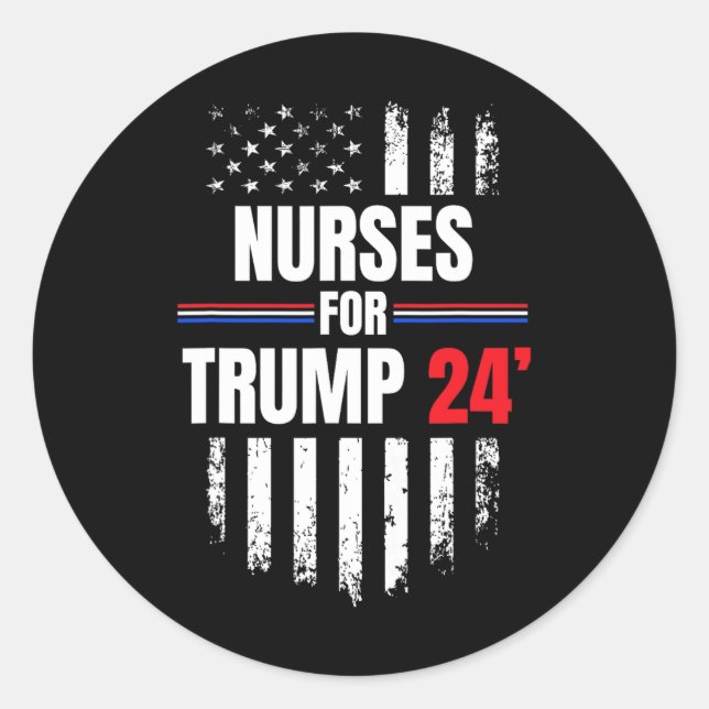 Sticker Rond Drapeau américain Trump 2024 (Devant)