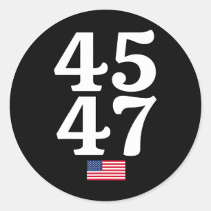 Sticker Rond Drapeau américain Trump 2024