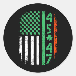 Sticker Rond Drapeau américain Trump 45 47 St Patrick's Day Iri