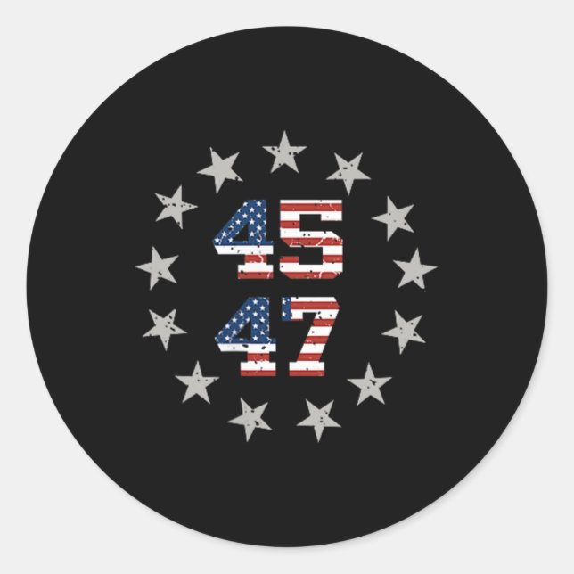 Sticker Rond Drapeau américain Trump Daddy retour (Devant)
