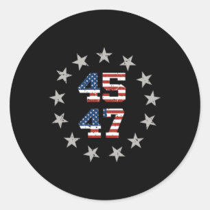 Sticker Rond Drapeau américain Trump Daddy's Home Take America