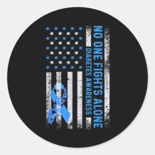 Sticker Rond Drapeau américain Usa Pas de combat seul contre le