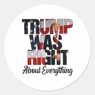 Sticker Rond Drapeau américain Usa Trump avait raison sur tout