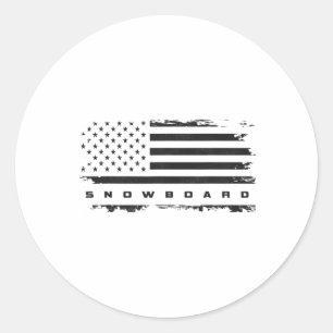 Sticker Rond Drapeau américain Vêtements de snowboard - Snowboa