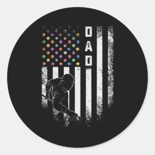 Sticker Rond Drapeau américain vintage Fière Pool Billard
