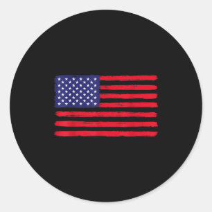Sticker Rond Drapeau américain vintage jour du souvenir vétéran