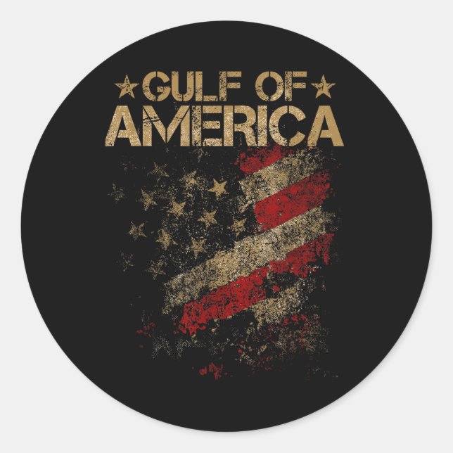 Sticker Rond Drapeau Américain Vintage Patrioti (Devant)