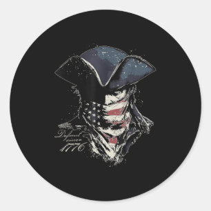 Sticker Rond Drapeau américain vintage Retro Patriot Defiant de