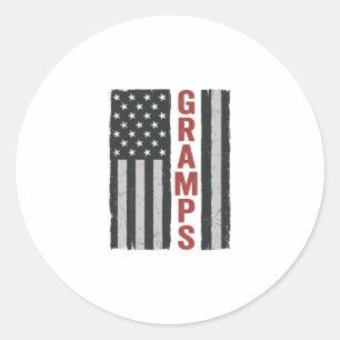 Sticker Rond Drapeau américain vintage vectoriel patriotique Gr