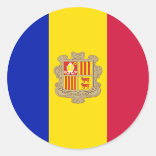 Sticker Rond Drapeau andorran, Drapeau d'Andorre