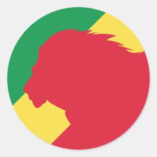 Sticker Rond Drapeau animal national congolais du Congo