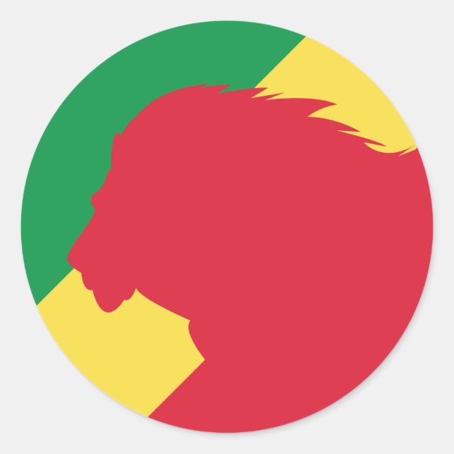 Sticker Rond Drapeau animal national congolais du Congo (Devant)