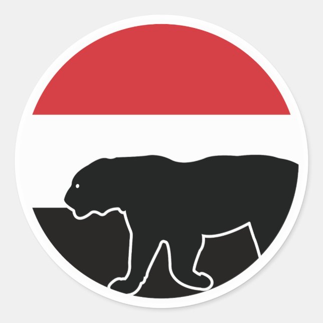 Sticker Rond Drapeau animal national du Yémen léopard (Devant)