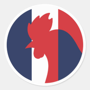 Sticker Rond Drapeau animal national français Gallen France