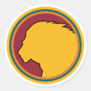 Sticker Rond Drapeau animal national sri-lankais Lion du Sri La