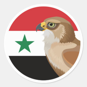 Sticker Rond Drapeau animal national syrien