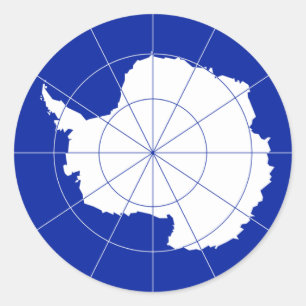 Sticker Rond Drapeau antarctique de Traité. L'Antarctique