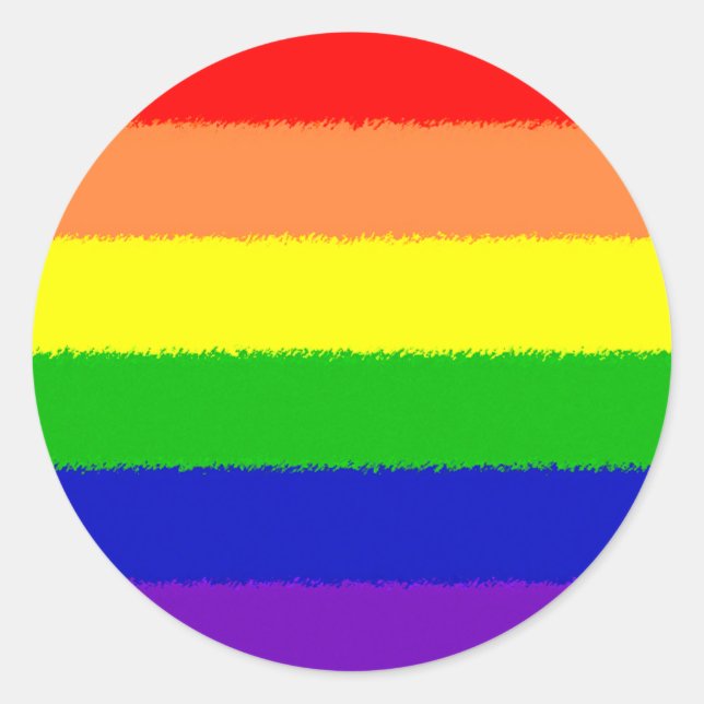 Sticker Rond Drapeau arc-en-ciel (Devant)